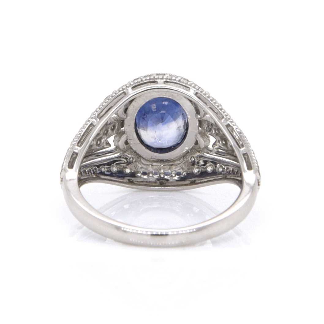 Lot 90 - 2.11CT Blue Ceylon Sapphire & Diamond Ring